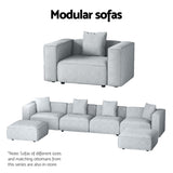 Artiss Modular Sofa Chaise Set 5-Seater Grey SBED-E-FA-02-5S-GY