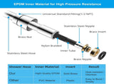 All Metal Shower Head Flow Control Valve, G1/2 Brass Shut-off Valve with Metal Handle Lever, 90 Inch V1258-DP02-C-810