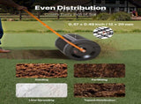 Compost Spreader, 24 in Wide Peat Moss Spreader with T Shaped Handle, 3 Heights Adjustable, V952-GTSBJHSFMTCGIFLZ7001V0