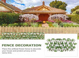Garden Decorative Flower Fence Privacy Screen Wood Pink Pattern 1Set V1370-AZ4-11527