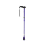 Adjustable Purple Walking Stick with Folding Design and Shock Absorbing Tip V178-69053