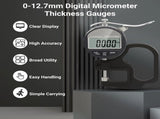 Digital Thickness Gauge, Thickness Micrometer Meter, 0 to 12.7mm Digital Display Measuring Tool with V1192-AZ-W-3336