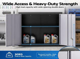 Giantz Steel Tool Cabinet Wall Mount Adjustable Shelf Garage Storage Lockable Black Grey TC-STA-2D-BG