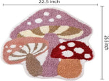 Cute Non Slip Kids Bath Mat - Strong Absorbent Soft Washable Purple Mushroom Boho Bath Rug for Tub, V1258-DP02-C-560