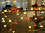 1 Set of Orange n White 5cm Rattan Cane 50 Ball Battery Powered LONG 5m String Lights Christmas Gift V382-ORWHITERATTBALLBATT50