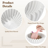 Decorative Bowl, Ruffle Bowl with French Wave Design, Fruit & Key Organizer, Elegant Table V1369-AZ3-W-08839