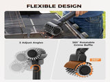Three-in-One Electric Grill Cleaning Brush with Rechargeable Battery and Three Replaceable Heads for V1341-ZY-SVGPHDUE-BLACK