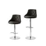 2 Diamond Style Padded Leather Barstools w/ Adjustable Height V196-BS524B_K