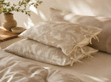 Linen Cotton Pillowcase Pair with Tie Closure Floral Pillow Covers 48x74cm V888-ELOSUNG54962-3