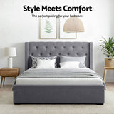 Artiss Queen Bed Frame Storage Tufted Headboard Gas Lift Base Grey BFRAME-E-TOKI-LUCA-Q-GY-AB