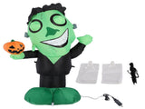 3.9ft Inflatable Green Monster with Pumpkin Big Eyes LED Lights Outdoor Yard Garden Lawn Holiday V1294-YM0901-3115240070711