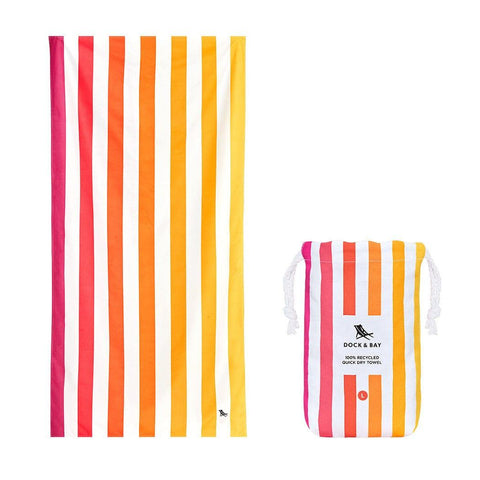 Dock & Bay Beach Towel Cabana Collection L | Quick Dry | Peach Sunrise DB-TOWLB-SUM-LG-PCHSUN