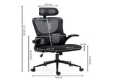 FORTIA Ergonomic Office Desk Chair, Lumbar Support, Mesh Fabric, Adjustable Headrest, Retractable V219-OFFOCRFOE2HKA