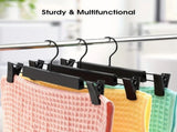 20pcs Super Anti-Slip Pants Hangers with Clips, Thickened Plastic Dual-Use Skirt/Pants Hangers, V1232-KJ20PCS001