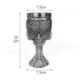 Resin FishScale Texture Goblet 2 PCS, Metallic Tone Resin Cup, Stainless Steel Inner Insert, Bar V1221-XM-LB4260-ZS107