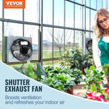 Shutter Exhaust Fan, 356 mm High-speed 1400RPM 994 CFM, Aluminum Wall Mount Attic Fan with AC-motor, V952-BYCSPQSACDJ1BBOUXV3