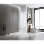 90x200cm Single Shower Glass Screen with Black Wall & Floor F Brackets V63-923461