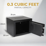 CARLA HOME Electronic Safe Box - Money Safe with Deposit Slot - Black - Cash Locker V178-36518