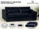 Sarantino Fenton Velvet 2-Seater Sofa Bed - Black SOFA-7007-VEL-BK