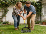 Manual Lawn Aerator Tool with Spring-Loaded Spikes, Heavy-Duty Soil Loosener for Garden Yard, V1107-CS-CPTQGJ