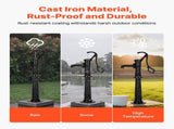 Well Hand Pitcher Pump, 20 ft Max Lift, Antique Cast Iron Manual Hand Water Pump with Heightening V952-SDYSBBTDZZTHXQJRK001V0