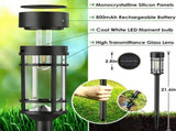 Solar Pathway Lights Outdoor, 8 Pack Metal Glass Solar Lights Outdoor Waterproof Auto On/Off V1079-COOLLIGHT01