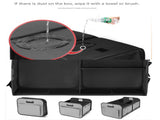 Grey and Black Heavy Duty Collapsible Car Boot Organiser - Large 65L Waterproof Trunk Storage Box V888-ELOSUNG32829