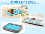 Cooling Pet Mat for Dogs and Cats, Breathable Ice Silk Summer Bed Pad with Non-Slip Base, Washable V1341-ZY-NAUMWTJB-BLUESNOWFLAKEPAWPR-2XL