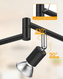 Black Track Lighting Fixture Ceiling, LED Flexible Track Lights with Swing Arm, 8-Light Directional V1171-CX-TK8USGU10B