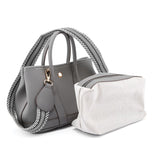 Women's shoulder bag, women's wallet, vintage handbag-Lead Grey,Small V1265-264-179S