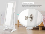 Mirror Jewellery Cabinet Organiser 2 Drawers LOWE 146cm WHITE V274-FT-2D-146WH