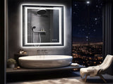 900*700MM Dimmable LED Bathroom Mirror Antifog Wall Mounted Vanity Makeup Mirror V767-XMR-C28-188-AU