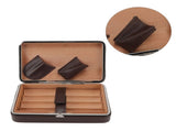 Cigar Holder Case Portable Travel Leather Cigar Humidor Case with Cedarwood Lining for 4 Count V1294-YM3117220227711-0421
