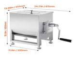 Manual Meat Mixer, 30L Fixed Tank Meat Processing Equipment, Stainless V952-SYRLJBJBKQXK8RH6N001V0
