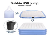 Weisshorn Air Mattress Queen Inflatable Bed 46cm Air bed AMAT-PLO02-46-Q-WHBL