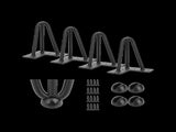 Set of 4 Industrial 3-Rod Retro Hairpin Table Legs 12mm Steel Bench Desk - 11cm Black V63-834921