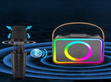 Mini Karaoke Machine Portable Bluetooth Speaker with 2 Wireless Mic V1263-JX-6961