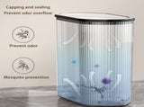 Chmadoxn Transparent Trash Can, Bathroom Trash Cans with Lids, Plastic Slim Waste Basket with Press V1189-WXFWAL-20260326-02782