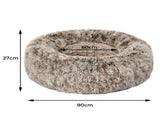 PaWz Pet Bed Cat Dog Donut Nest Calming L Brown Large PT1035-L-BR