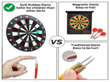 Safety Dart Board Set with 6 Soft Tip Darts 16-Inch Rubber Dartboard for Family, Office & Party V1107-SAFETY DART BOARD SET