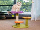 Cat Tree Flower-Shaped Cat Tree Cat Scratching Post Cat Furniture Sisal Rope - Purple - Size V1347-135-70699-PUR-40-40-48