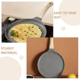 Nonstick Crepe Pancake Pan Set with Multi-Color Design, Cookware for Easy Flipping and Even Cooking V1366-AZ2-W-20397