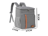 Grey Large Capacity Insulated Cooler Backpack 20.5L Leakproof Thermal Lunch Bag Waterproof Soft V888-ELOSUNG40711
