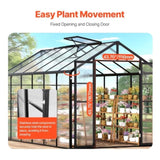 VEVOR Polycarbonate Greenhouse 8 x 12 Ft Outdoor Walk-in Greenhouse for Garden V952-JTSZWSL8W12F5VOMTV0