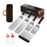 8Pcs Professional Stainless Steel Griddle Spatula Tools With Storage Bag, Griddle Accessories Kit V1188-MS-825-002