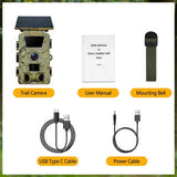 4K 60MP Black Solar Trail Camera with Night Vision and Wi-Fi Connectivity LSB-59103