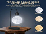 Levitating Moon Lamp with 15W Wireless Charger 3D Printed Realistic Lunar Texture, 3 Color Modes, V1341-ZY-45FE4GRA-BLACK