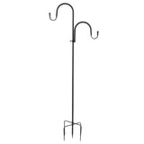 Shepherd's Hook Detachable Bird Feeder Hanger Iron 2 Hooks 5 Prong Bases Courtyard Accessories V1294-YM0715-3111210458111
