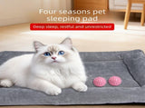 Grey L size Plush Flannel Pet Bed with Removable Sponge - Waterproof, Extra Wide & Thickened, Soft V888-ELOSUNG50108