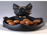 French Bulldog Pushing Wheelbarrow Storage Figurine Resin Statue Key Bowl Candy Dish Entryway V888-ELOSUNG41622
